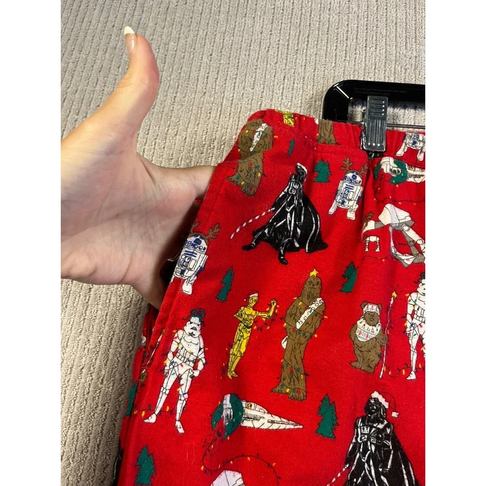 Hanna Andersson Star Wars Christmas Flannel Pajama Pants Adult XXL Red Lounge